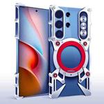 For Samsung Galaxy S23 Ultra 5G Rotating Bracket Hollow Metal Phone Case(Silver)