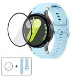 For Samsung Galaxy Watch5 Active 40mm Wave Stitching Silicone Watch Band with 3D Curved Film(Light Blue)