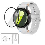 For Samsung Galaxy Watch4 Active 40mm Wave Stitching Silicone Watch Band with 3D Curved Film(Light Grey)