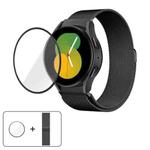 For Samsung Galaxy Watch FE 40mm Milanese Magnetic Stainless Steel Watch Band with 3D Curved Film(Black)