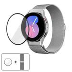 For Samsung Galaxy Watch4 Classic 42mm Milanese Magnetic Stainless Steel Watch Band with 3D Curved Film(Silver)