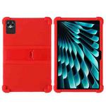For DOOGEE T40 Pro Shockproof Silicone Tablet Protective Case with Holder(Red)