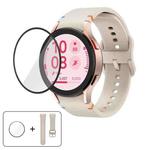 For Samsung Galaxy Watch5 Pro 45mm Plain Stitching Silicone Watch Band with 3D Curved Film(Starlight)