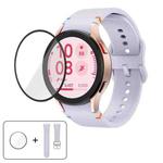For Samsung Galaxy Watch4 40mm Plain Stitching Silicone Watch Band with 3D Curved Film(Purple)