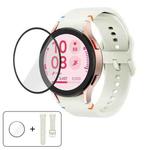 For Samsung Galaxy Watch5 Active 40mm Plain Stitching Silicone Watch Band with 3D Curved Film(White)