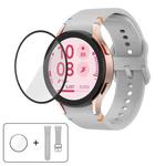 For Samsung Galaxy Watch4 Active 44mm Plain Stitching Silicone Watch Band with 3D Curved Film(Light Grey)