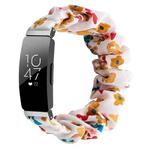 xDfind Polyester Elastic Wreath Watch Band For Fitbit Inspire, Size:S(Floral Butterfly Hot Stamping)