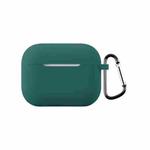 For AirPods Pro 3 2.0mm Silicone Earphone Protective Cover with Hook(Deep Green)