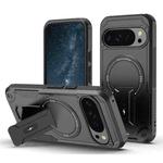 For Google Pixel 10 / 10 Pro / 9 / 9 Pro Armor MagSafe Holder PC Hybrid TPU Phone Case(Black)