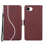 For iPhone 16e Side Buckle S Curve Leather Phone Case(Red)