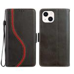 For iPhone 14 / 13 Side Buckle S Curve Leather Phone Case(Black)