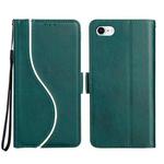 For iPhone 7 / 8 / SE 2022 Side Buckle S Curve Leather Phone Case(Green)