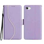 For iPhone 7 / 8 / SE 2022 Side Buckle S Curve Leather Phone Case(Purple)