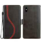 For iPhone XS Max Side Buckle S Curve Leather Phone Case(Black)