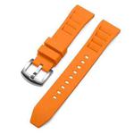 20mm xDfind Silver Buckle Quick Release Silicone Watch Band(Orange)