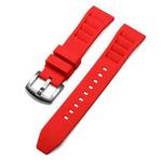 22mm xDfind Silver Buckle Quick Release Silicone Watch Band(Red)