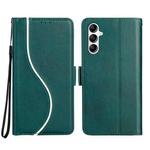 For Samsung Galaxy A25 5G Side Buckle S Curve Leather Phone Case(Green)