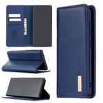 For Samsung Galaxy Note20 Ultra 2 in 1 Detachable Magnetic Horizontal Flip Genuine Leather Case with Holder & Card Slots & Wallet(Blue)