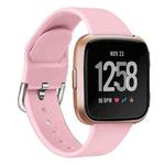 For Fitbit Versa 2 / Versa / Versa Lite xDfind Reverse Buckle Solid Color Silicone Watch Band, Size:S(Pink)