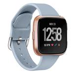 For Fitbit Versa 2 / Versa / Versa Lite xDfind Reverse Buckle Solid Color Silicone Watch Band, Size:S(Light Blue)