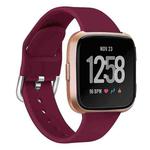 For Fitbit Versa 2 / Versa / Versa Lite xDfind Reverse Buckle Solid Color Silicone Watch Band, Size:L(Wine Red)
