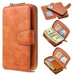 For iPhone 12 Pro Max Detachable Multifunctional Horizontal Flip Leather Case with Card Slots & Zipper Wallet & Photo Frame(Brown)