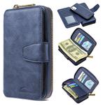 For iPhone 12 mini Detachable Multifunctional Horizontal Flip Leather Case with Card Slots & Zipper Wallet & Photo Frame(Blue)