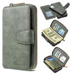 For iPhone 12 mini Detachable Multifunctional Horizontal Flip Leather Case with Card Slots & Zipper Wallet & Photo Frame(Green)