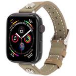 For Apple Watch 46mm / 49mm / 45mm / 44mm Rivet Camellia Skin Feel Microfiber Leather Watch Band(Taupe)