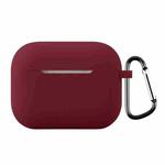 For AirPods Pro 3 Silicone Earphone Protective Case with Hook Thickness: 1.3mm(Wine Red)