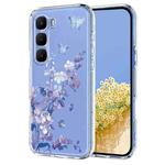 For Infinix Hot 60 5G / 60i Flower Pattern Painted TPU Phone Case(Violet)