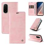 For Xiaomi POCO M7 4G 169mm YIKATU YK-006 Litchi Texture Ultra-thin Strong Magnet Leather Phone Case(Pink)