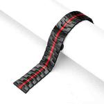 22mm xDfind Butterfly Buckle Stainless Steel Watch Band(Black Red)