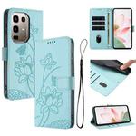 For Infinix Note 50 Pro 4G / Note 50 4G Lotus Embossed Leather Phone Case with Lanyard(Green)
