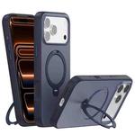 For iPhone 17 Pro Contrast Color Rotation Holder Magsafe Phone Case(Blue)