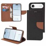 For iPhone Air Mercury Contrast Color Splicing Leather Phone Case(Brown)