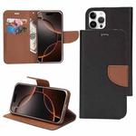 For iPhone 16 Pro Mercury Contrast Color Splicing Leather Phone Case(Brown)
