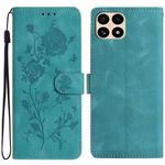 For Redmi 15T 5G Rose Flower Embossing Pattern Leather Phone Case(Green)