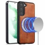 For Samsung Galaxy S21 FE 5G LC.IMEEKE L6 Series MagSafe Magnetic Phone Case(Brown)