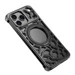 For iPhone 17 Pro Yunyan Series Alloy Rotating Holder MagSafe Half Frame Phone Case(Black)