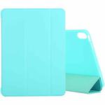 For iPad Air 2022 / 2020 10.9 Silicone 3-Folding Full Coverage Leather Case(Light Blue)