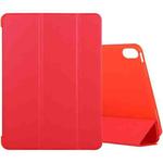 For iPad Air 2022 / 2020 10.9 Silicone 3-Folding Full Coverage Leather Case(Red)
