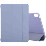 For iPad Air 2022 / 2020 10.9 Silicone 3-Folding Full Coverage Leather Case(Purple)