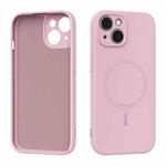 For iPhone 15 ABEEL Skin-friendly Feel Magsafe Liquid Silicone Phone Case(Pink)