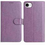 For iPhone 16e Lambskin 8-card Slot Leather Phone Case(Purple)
