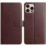 For iPhone 15 Pro Max Lambskin 8-card Slot Leather Phone Case(Brown)