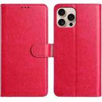 For iPhone 15 Pro Lambskin 8-card Slot Leather Phone Case(Rose Red)