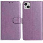 For iPhone 15 Lambskin 8-card Slot Leather Phone Case(Purple)