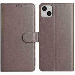 For iPhone 14 Plus Lambskin 8-card Slot Leather Phone Case(Grey)