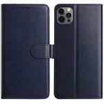 For iPhone 12 / 12 Pro Lambskin 8-card Slot Leather Phone Case(Dark Blue)
